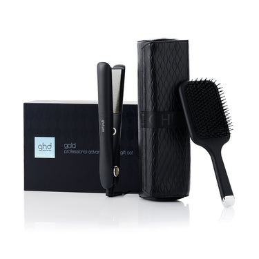 gold gift set hair straightener gift set with paddle brush